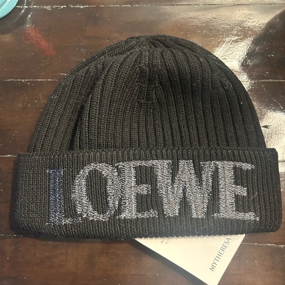 Loewe Charcoal Ribbed Beanie